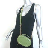 Christian Dior CD Signature Oval Camera Bag Green Leather Small Crossbody NEW
