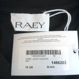 Raey Long Sleeve Jersey Mini Dress Black Stretch Cotton Size UK 10 NEW
