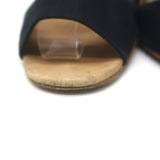 Christian Louboutin Panier 120 Espadrille Wedge Sandals Black Canvas Size 39