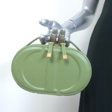 Christian Dior CD Signature Oval Camera Bag Green Leather Small Crossbody NEW