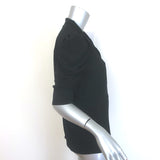 FRAME Gillian Puff Sleeve Blouse Black Silk Size Small Button Down Top