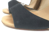 Christian Louboutin Panier 120 Espadrille Wedge Sandals Black Canvas Size 39