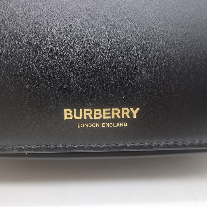 Burberry Olympia Medium Shoulder Bag Black Leather Crossbody