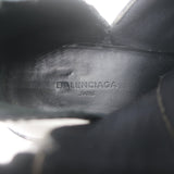 Balenciaga Ceinture Cutout Buckled Biker Boots Black Polished Leather Size 39