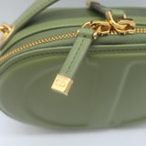 Christian Dior CD Signature Oval Camera Bag Green Leather Small Crossbody NEW