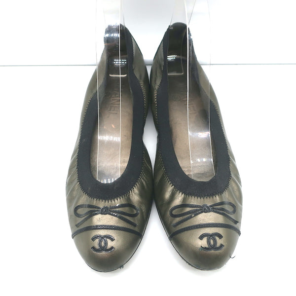 CHANEL LOGO CC G BALLERINAS SHOES40110 41 42 QUILTED LEATHER SHOES