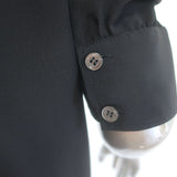 FRAME Gillian Puff Sleeve Blouse Black Silk Size Small Button Down Top