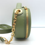 Christian Dior CD Signature Oval Camera Bag Green Leather Small Crossbody NEW