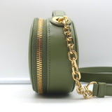 Christian Dior CD Signature Oval Camera Bag Green Leather Small Crossbody NEW