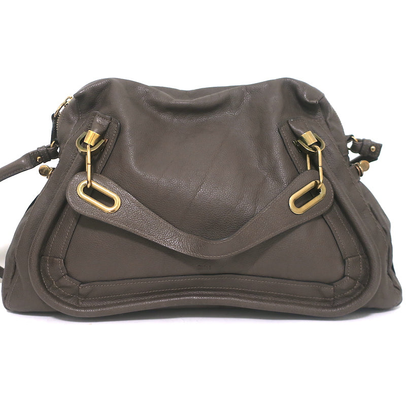 Chloe Large Paraty Shoulder Bag Dark Brown Leather – Celebrity Owned