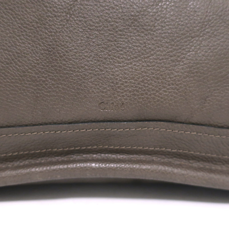 Chloe Large Paraty Shoulder Bag Dark Brown Leather