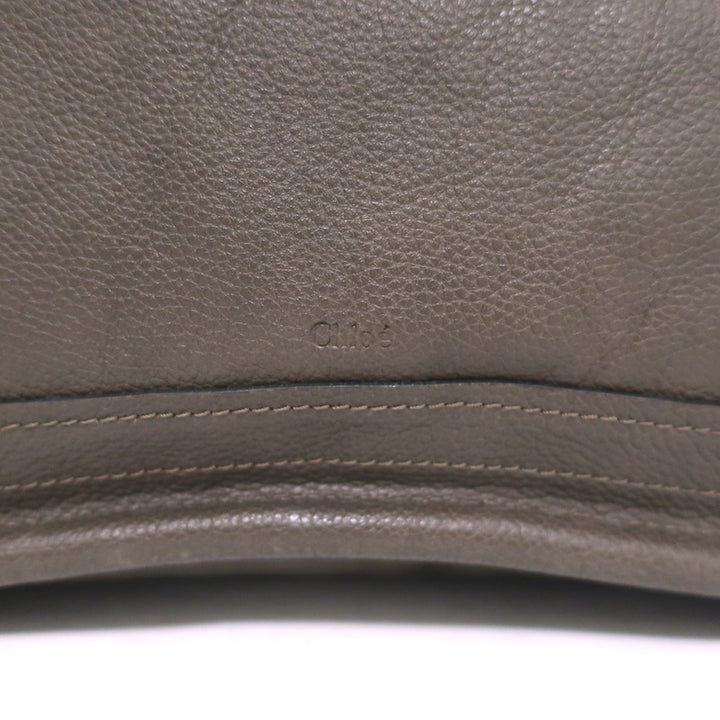 Chloe Large Paraty Shoulder Bag Dark Brown Leather