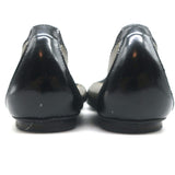 Chanel CC Bow Scrunch Ballet Flats Bronze Metallic Leather Size 39