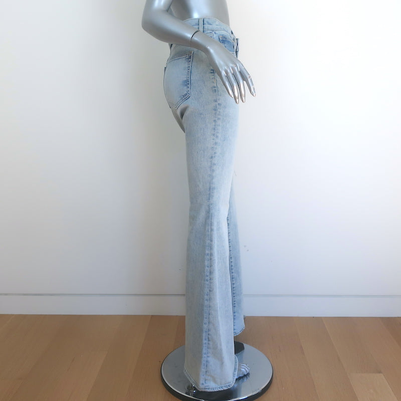 Veronica Beard Sheridan Bell Bottom Jeans Sky Blue Stretch Denim Size 25