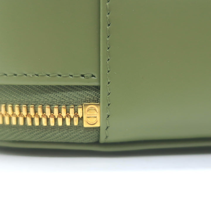 Christian Dior CD Signature Oval Camera Bag Green Leather Small Crossbody NEW