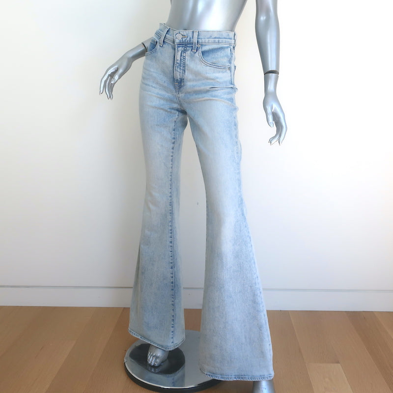 Veronica Beard Sheridan Bell Bottom Jeans Sky Blue Stretch Denim Size 25