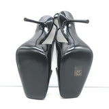 Saint Laurent Pablo Buckle Slingback Pumps Black Patent Leather Size 38.5 NEW