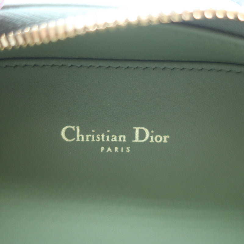 Christian Dior CD Signature Oval Camera Bag Green Leather Small Crossbody NEW