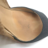 Christian Louboutin Panier 120 Espadrille Wedge Sandals Black Canvas Size 39