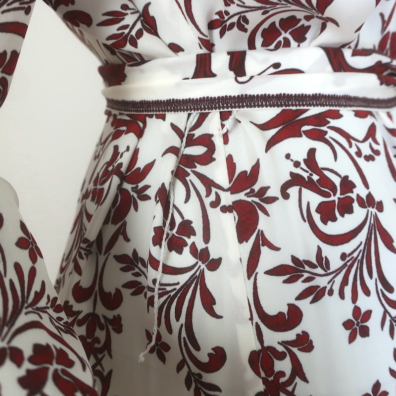 Alice + Olivia Chassidy Maxi Shirt Dress Cream/Red Floral Print Size Small