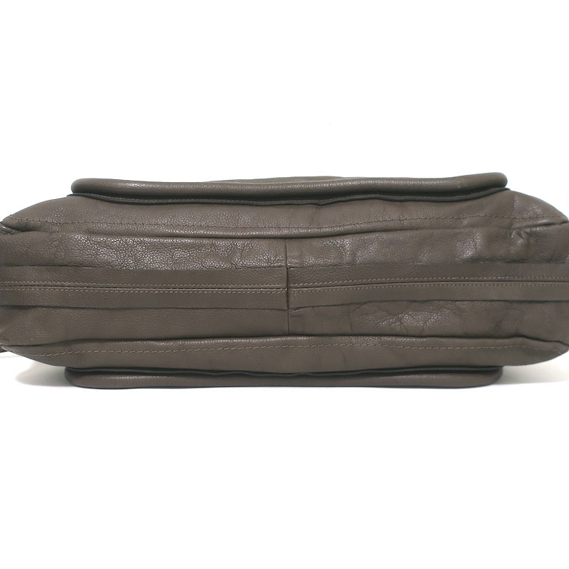 Chloe Large Paraty Shoulder Bag Dark Brown Leather