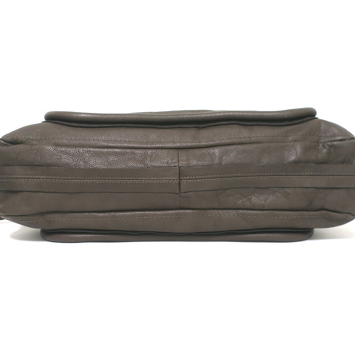 Chloe Large Paraty Shoulder Bag Dark Brown Leather