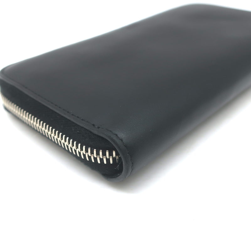 Fendi Embossed Monster Eyes Zip-Around Wallet Black Leather
