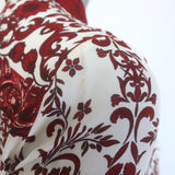 Alice + Olivia Chassidy Maxi Shirt Dress Cream/Red Floral Print Size Small