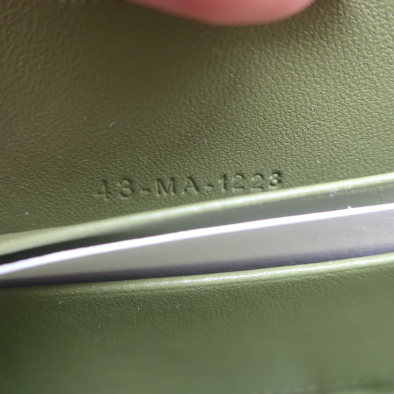 Christian Dior CD Signature Oval Camera Bag Green Leather Small Crossbody NEW