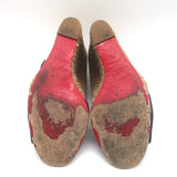 Christian Louboutin Panier 120 Espadrille Wedge Sandals Black Canvas Size 39