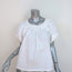 Ulla Johnson Puff Sleeve Top White Topstitched Cotton Size 2