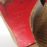 Christian Louboutin Panier 120 Espadrille Wedge Sandals Black Canvas Size 39