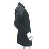 Derek Lam Coat Black Leather-Paneled Wool Size US 2