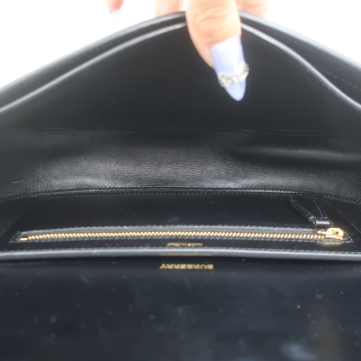 Burberry Olympia Medium Shoulder Bag Black Leather Crossbody