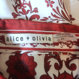 Alice + Olivia Chassidy Maxi Shirt Dress Cream/Red Floral Print Size Small