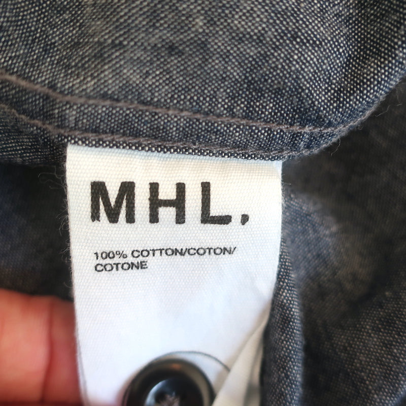 Margaret Howell MHL Patch Pocket Shirt Chambray Size Medium Long Sleeve Top