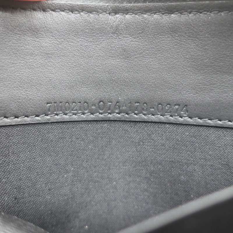 Fendi Embossed Monster Eyes Zip-Around Wallet Black Leather
