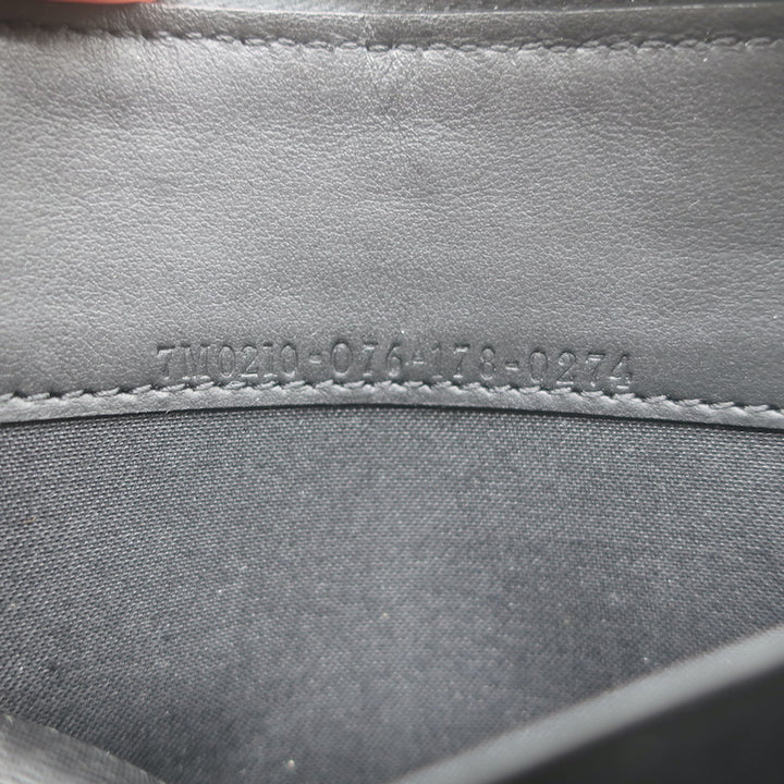 Fendi Embossed Monster Eyes Zip-Around Wallet Black Leather