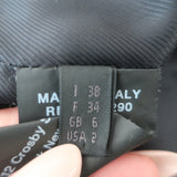 Derek Lam Coat Black Leather-Paneled Wool Size US 2