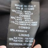 Derek Lam Coat Black Leather-Paneled Wool Size US 2