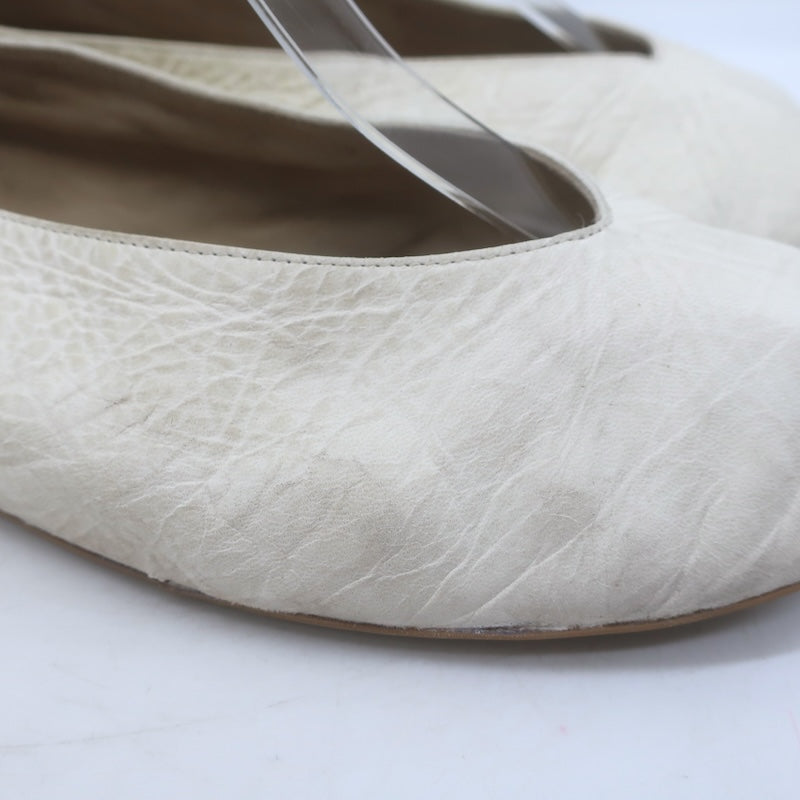 The Row Fay Two Ballet Flats Cream Leather Size 41