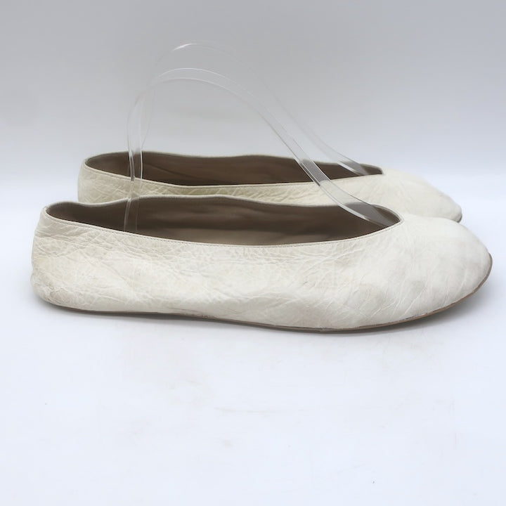 The Row Fay Two Ballet Flats Cream Leather Size 41
