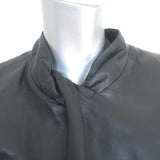 Emporio Armani Long Sleeve Leather Mini Dress Black Size 50 NEW