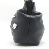 Clare V Sissy Crystal-Embellished Clutch Black Leather Mini Crossbody Bag