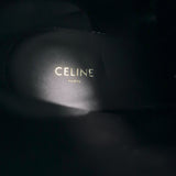 Celine Claude Wedge Ankle Boots Black Leather Size 38