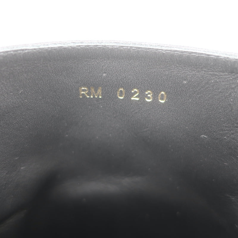 Celine Claude Wedge Ankle Boots Black Leather Size 38