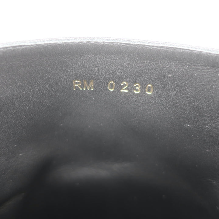 Celine Claude Wedge Ankle Boots Black Leather Size 38