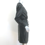 Emporio Armani Long Sleeve Leather Mini Dress Black Size 50 NEW