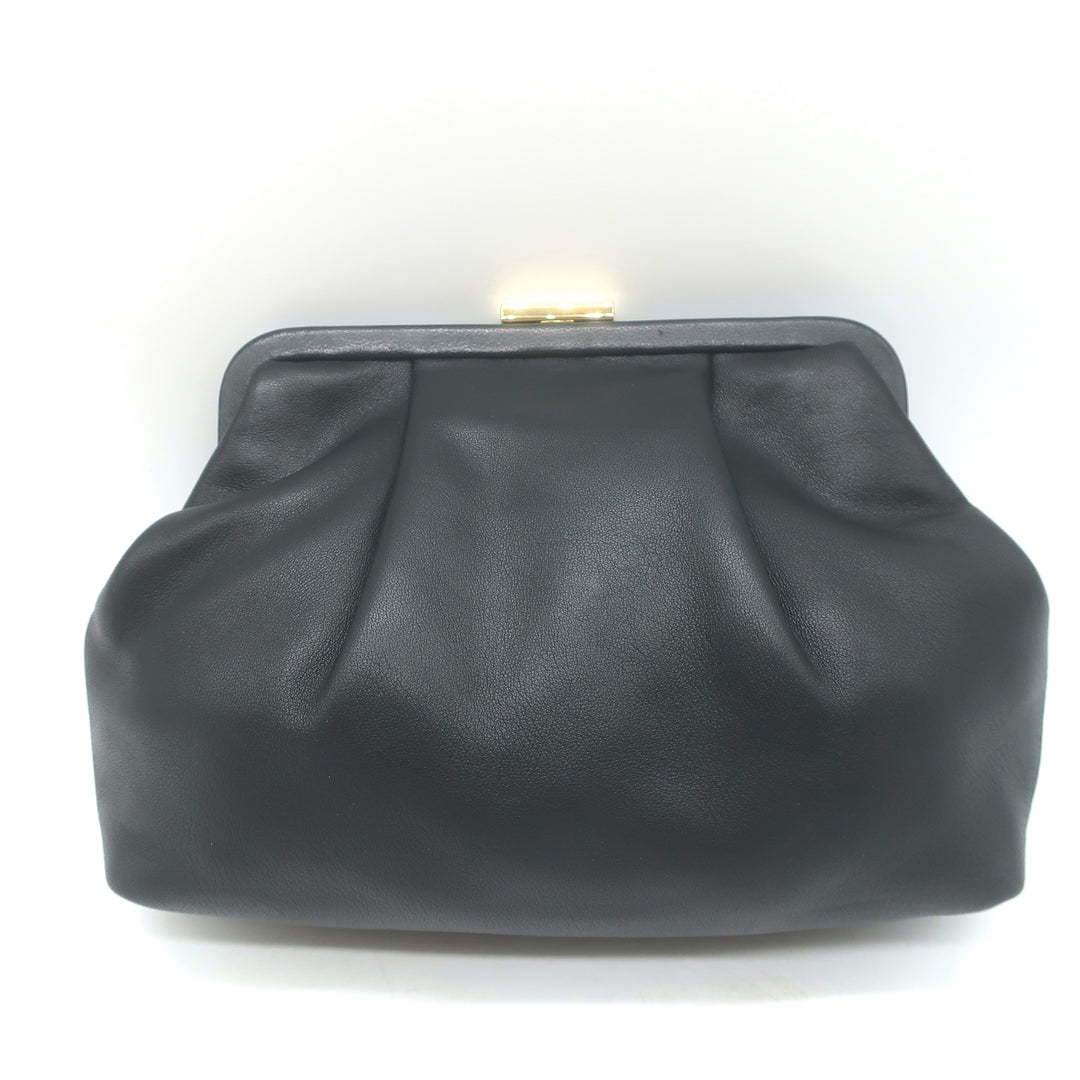 Clare V Sissy Crystal-Embellished Clutch Black Leather Mini Crossbody Bag