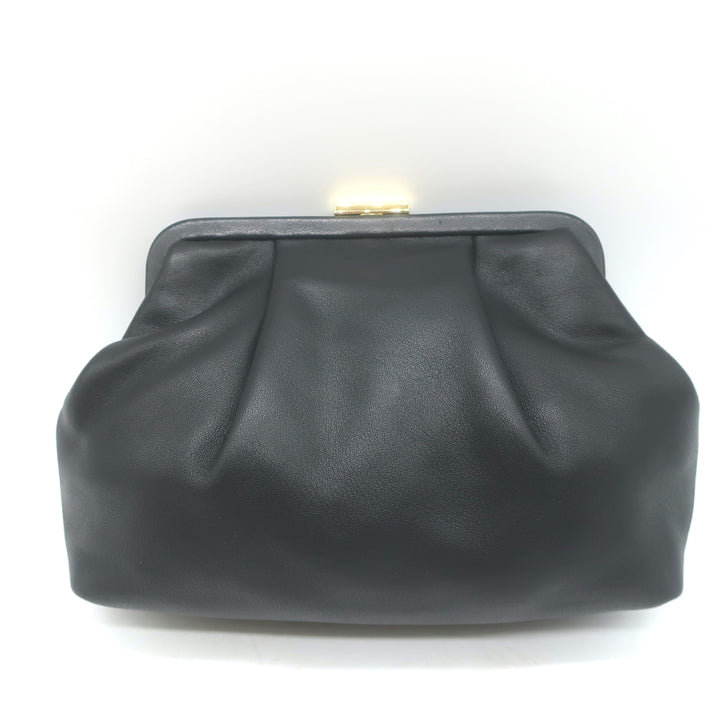 Clare V Sissy Crystal-Embellished Clutch Black Leather Mini Crossbody Bag